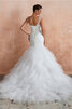 Robe de mariée de traîne moyenne glamour en tulle cordon en satin - 3