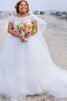 Robe de mariée intemporel delicat avec zip a plage decoration en fleur - 2