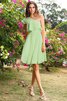 One Schulter Natürliche Taile Chiffon A-Linie Kurzes Brautjungfernkleid - 26