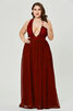 Abito da ballo v-scollo in chiffon splendente a-line con paillette sexy - 15