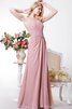 Robe demoiselle d'honneur simple sexy avec sans manches croisade avec perle - 3