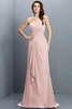 Ärmelloses Chiffon Sweep train Brautjungfernkleid mit Rücken Schnürung mit Plissierungen - 21