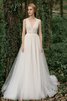 Robe de mariée de traîne courte glamour bucolique longue impressioé - 2