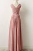 Robe demoiselle d'honneur simple de col en v fermeutre eclair ligne a avec chiffon - 2