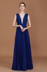 Robe demoiselle d'honneur v encolure honorable avec sans manches avec chiffon plissé - 4