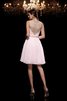 Perlenbesetztes Prinzessin Ärmelloses Natürliche Taile Kurzes Abschlusskleid - 2