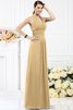 Abito da Damigella Alta Vita Anello con Festone Lungo in Chiffon - 11