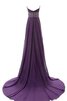 Abito da Damigella Cuore con Perline A-Line Asimmetrici Cerniera in Chiffon - 4