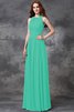 Natürliche Taile Ärmelloses A-Line Anständiges Brautjungfernkleid aus Chiffon - 15