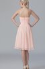 Plissiertes Herz-Ausschnitt Chiffon A-Linie kurzes Brautjungfernkleid - 2