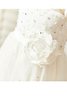 Abito da Cerimonia Bambini con Fiore Tondo Naturale in Tulle Principessa - 4