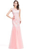 Abito da ballo medievale pudica in raso strano shiena sheer alla moda - 1