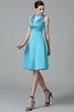 Robe demoiselle d'honneur en satin de lotus avec zip manche nulle de princesse - 2
