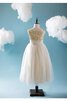 Abito da Cerimonia Bambini V-Scollo A-Line Senza Maniche in Tulle con Increspature Ball Gown - 4