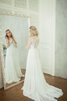 Sweep train Juwel Ausschnitt langärmeliges extravagantes informelles Brautkleid mit Bordüre - 3