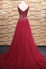 Attraktiv Tüll Sweep Train Abiballkleid mit Reißverschluss mit Natürlicher Taille - 2