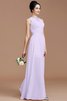 Robe demoiselle d'honneur naturel en chiffon avec zip de princesse au niveau de cou - 25