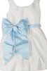 Robe de cortège enfant col u profond a-ligne manche nulle avec nœud - 1