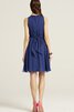 Robe demoiselle d'honneur bref col ras du cou a-ligne manche nulle - 11