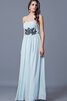 Robe de soirée appliques avec sans manches avec chiffon a-ligne décolleté dans le dos - 1