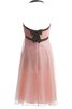 Robe de cocktail ruché entrecroisé avec nœud à boucles avec chiffon avec fleurs - 2