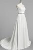 Robe de mariée classique simple avec chiffon col en forme de cœur manche nulle - 2