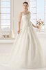 Robe de mariée romantique spécial de mode de bal de col bateau en chute - 1