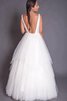 Abito da Sposa Senza Maniche sexy con Seghettato A Terra A-Line in Tulle - 3