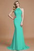 Schaufel-Ausschnitt Normale Taille Ärmelloses Sweep Zug Brautjungfernkleid aus Chiffon - 20