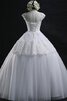 Duchesse-Linie Juwel Ausschnitt Tüll romantisches Brautkleid mit Bordüre mit Schichtungen - 2
