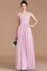 Robe demoiselle d'honneur naturel en chiffon de col en cœur jusqu'au sol d'empire - 28