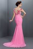 Perlenbesetztes Chiffon Sittsames Bezauberndes Abendkleid mit kurzen Ärmeln - 2