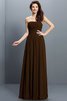 Prinzessin A Linie Plissiertes Bodenlanges Brautjungfernkleid aus Chiffon - 7