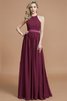 Robe demoiselle d'honneur manche nulle avec zip ruché jusqu'au sol en chiffon - 11