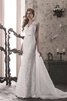 Robe de mariée luxueux de fourreau avec sans manches ceinture en étoffe de col en v - 1