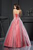 Robe de quinceanera longue en satin avec perle de col en cœur avec sans manches - 2