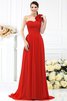 Robe demoiselle d'honneur plissage avec fleurs avec chiffon ligne a au drapée - 23