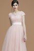 A Linie Prinzessin Normale Taille Brautjungfernkleid mit Schleife mit Gürtel - 5