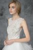 Plissiertes Tüll Juwel Ausschnitt einfaches romantisches Brautkleid mit Knöpfen - 3