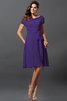 Robe demoiselle d'honneur courte de princesse avec zip en chiffon a-ligne - 24