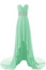 Abito da Damigella Cuore con Perline A-Line Asimmetrici Cerniera in Chiffon - 1