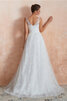 Mode Dehnbarer Satin V-Ausschnitt Bodenlanges Traumhaftes Brautkleid - 4