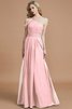 A-Linie Ein Schulterfreies Prinzessin Bodenlanges Brautjungfernkleid aus Chiffon - 26
