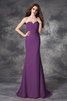 Robe demoiselle d'honneur longue naturel de sirène avec chiffon ruché - 5