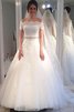 Abito da Sposa Spazzola Treno Elegante in Tulle Ball Gown Vintage - 1