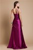Robe de bal longue d'épaule asymétrique a-ligne avec zip avec perle - 2