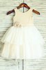 Robe de cortège enfant naturel manche nulle en tulle de princesse longueur mollet - 1