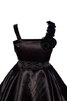 Robe de cortège enfant plissé d'epaule ecrite avec fleurs a-ligne avec sans manches - 2