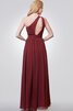 Chiffon plissiertes langes luxus bodenlanges Brautjungfernkleid ohne Ärmeln - 4