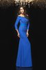 Chiffon Normale Taille Perlenbesetztes Schulterfreier Ausschnitt Bodenlanges Abendkleid - 5